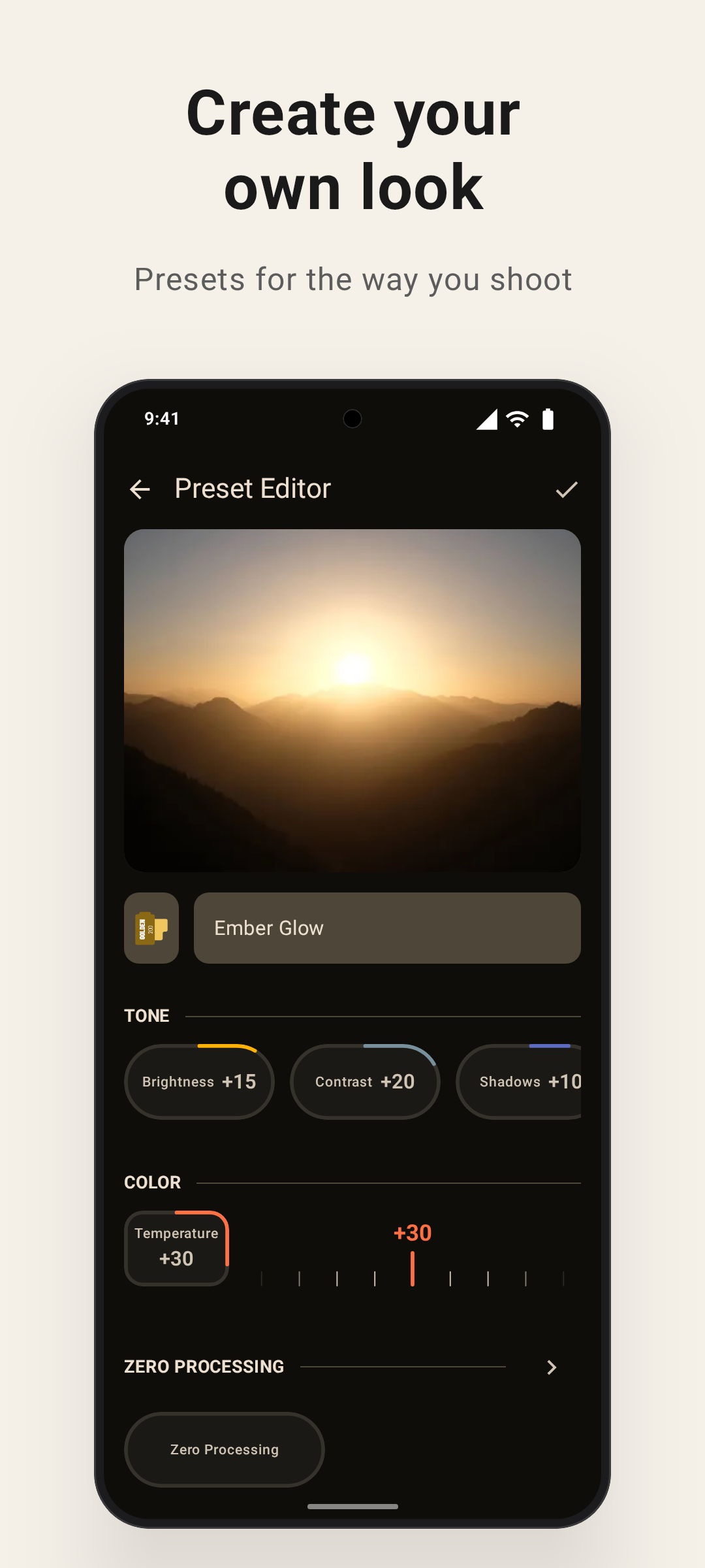 Preset editor in Lvma